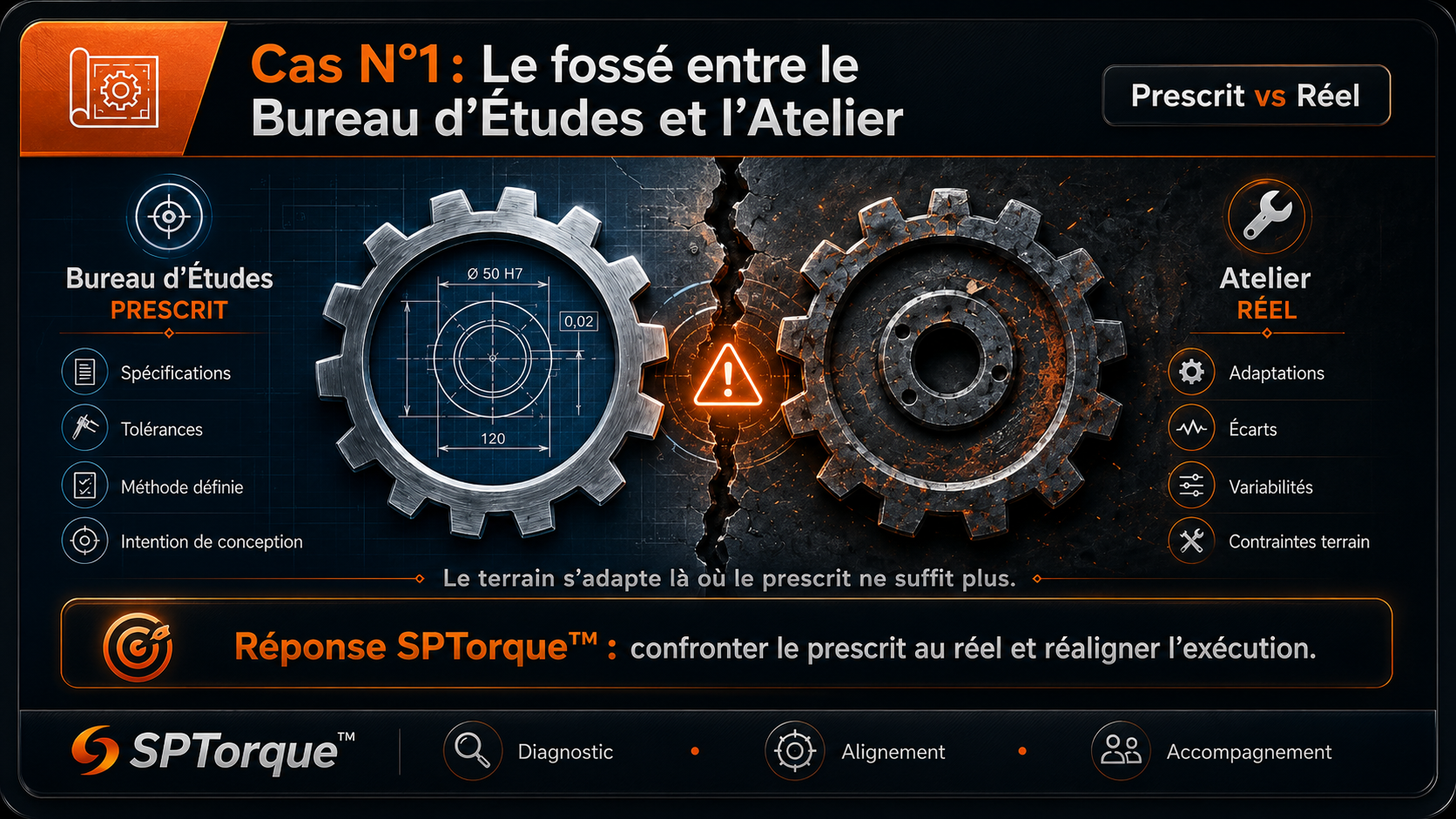 Cas d’usage SPTorque : le fossé entre le Bureau d’Études et l’Atelier.